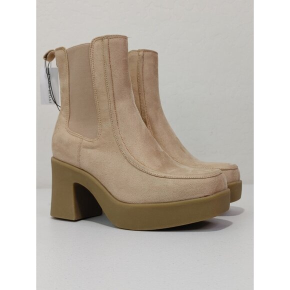 Lane Bryant Dream Cloud Faux Beige Suede Platform Bootie Women's 11W (Wide) - Picture 1 of 10